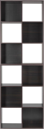 Whitmor 6 Cube Storage Organizer, 3 Tier Stackable Mdf Wood Bookcase, Open Storage Display Bookshelf, Storage Cabinet for Liv