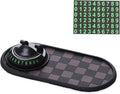 Car Dashboard Mat Kit: 360° Rotating Phone Holder, Parking Number Plate, Universal Anti-Slip Organizer Pad (Black)