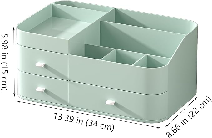 MIUOPUR Makeup Organizer for Vanity, Large Capacity Desk Organizer with Drawers for Cosmetics, Lipsticks, Jewelry, Nail Care,