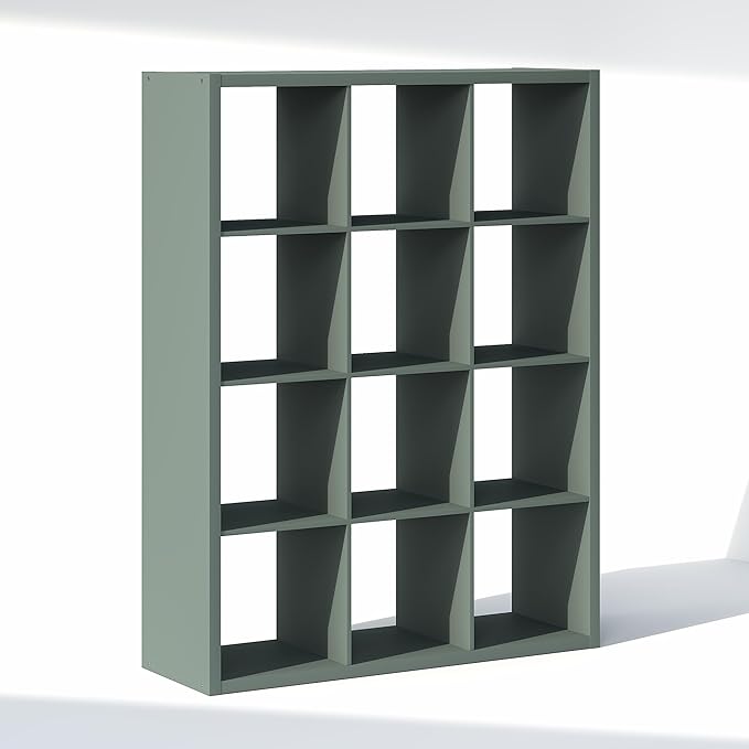 Furinno Cubic Closet Organizers and Storage, 12-Cube Closet Organizer, Open Shelf Closet Storage, Extra Thick Frame for Wardr