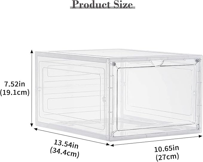 LXLXXL Storage Bins with Lids, 9 Pack Plastic Storage Containers with Magnetic Door, 19 Qt Stackable Clear Storage Box for Ho