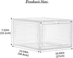 LXLXXL Storage Bins with Lids, 6 Pack Clear Plastic Storage Containers with Magnetic Acrylic Door, 19 Qt Stackable Storage Bo