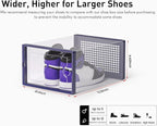 Kuject X-Large Shoe Storage Boxes Organizers Clear Plastic Stackable 12 Pack, Shoe Rack & Holder Substitute, Sneaker Containe