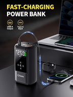 6000A Jump Starter with Air Compressor Battery Jumper Starter Portable 10-in-1 Car Jump Starter Portable 12V Jump Box with