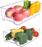 SANNO Vegetable Refrigerator Organizer Food Bins with lids Produce Saver Containers for Refrigerator, Food Fruit Vegetables s