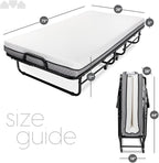 Milliard Deluxe Diplomat Folding Bed with Mattress for Adults, Twin Size, Portable Foldable Bed with Luxurious Memory Foam Ma