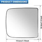 Passenger Right Side Mirror Glass Replacement, 3-Tab Backplate ONLY, Compatible with Dodge/Ram 2010-2020 1500 2500 3500 (Not for 4-Tab), Heated Convex Right Side 68067728AA 68067726AA