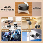 Foldable Magnetic Vacuum Phone Holder, 360° Electric Suction Car Mount, Double-Sided Swivel Stand for Car, Mirror, Gym, Kitchen, Hands-Free Portable Phone Holder (Black)