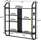FAHKNS Gaming Floating Shelves, 35" Large LED Wall Shelves with Adjustable Tier, Wall Mounted Bookshelf with Hanging Pipe & 6