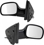 TRQ 2 Piece Driver and Passenger Side Mirror Assembly Set Electric Adjustment Non-Heated No Memory Black Compatible with 2001