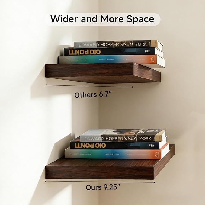 INHABIT UNION 31.5in Floating Shelves for Wall, Wall Mounted Shelves for Decor Storage Set of 2, Floating Shelf for Bedroom, 