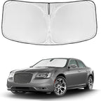for Chrysler 300 300C 2011-2023 2024 2025 Windshield Sun Shade - 4 Layers Car Sunshades for Front Windows Shade Cover Custom Fit 300 300C 250T Retractable Shade Blocks UV Rays Car Accessories