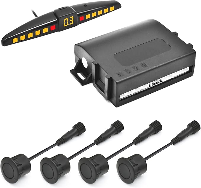 Promata PS01 Car Front Parking Sensor Kit with Display,4 58KHz OE Standard Sensors,Radio Mute & Bull-bar Recognition Function