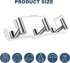 VAEHOLD Hat and Coat Wall Mount Rack - Hooks for Robes, Bags, Keys, and Towels - Bathroom Towel Hanger Organizer (Polished Ch
