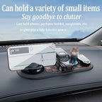 Multifunction Car Anti-Slip Mat, Car Dashboard Mobile Phone Holder, Rotating Anti Slip Mat Auto Phone Holder with Temporary P