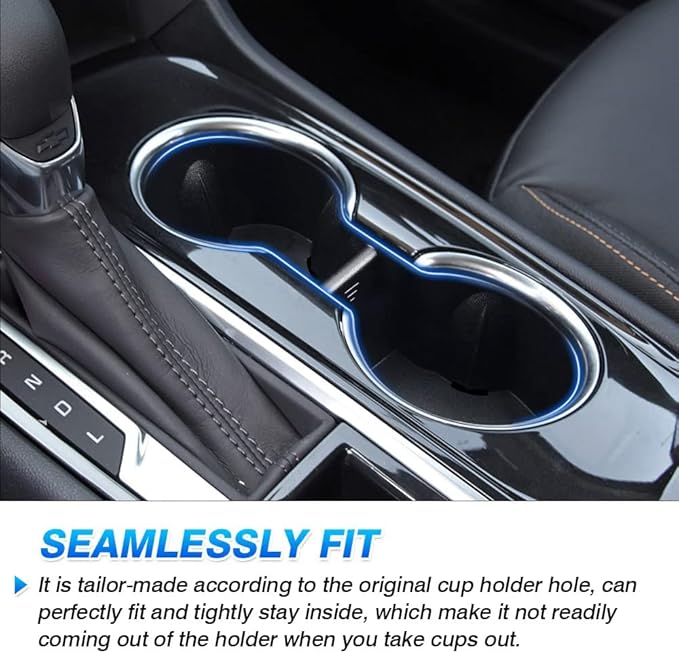 Autorder Cup Holder Inserts for Chevy/Chevrolet Equinox 2018 2019 2020 2021 2022 2023 2024 Accessories Center Console Water Cup Holder