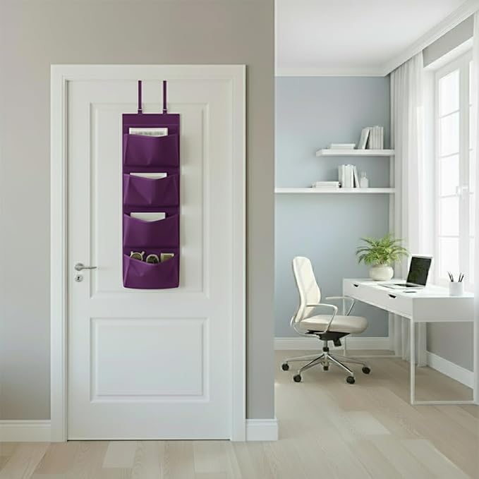 YNR Over Door Storage with 4 Pockets Strong and Durable, Hanging Wardrobe Storage Organiser Practical and Spacious, Hanging S
