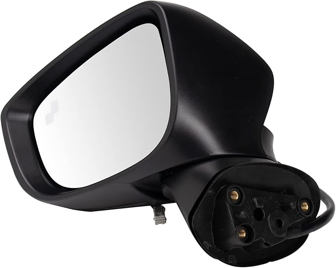 TRQ Driver & Passenger Side Power Mirror Set Smooth Black with Turn Signal Blind Spot Indicator Compatible with 2017-2018 Maz