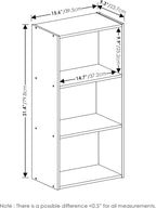 Furinno Luder 3-Tier Open Shelf Bookcase, Green/White