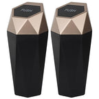 Car Trash Can Bin,Small Garbage Can with Lid,Automotive Cup Holder Mini Cars Trashcan,Portable Cute Cars Door Trash Cans,Women Car Dustbin (2Pcs, Gold)