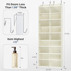 2 Pack 5-Tier Over The Door Organizer with 10 Side Mesh Pockets & Clear Windows, 80 lbs Weight Capacity Hanging Storage for B