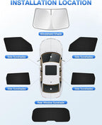 Window Shades for Kia Soul 2020-2025 2026 Accessories Windshield Sun Shade Side Rear Window Covers Sunshade Sun Visor Shield Privacy Protection Keep Vehicle Cool Black 6PCS