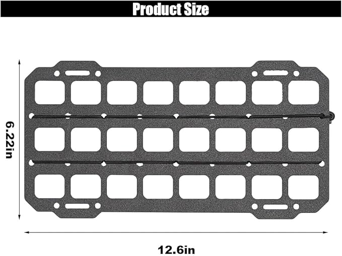 Vehicle Rigid MOLLE Panel, Tactical Gear Car Sun Visor Organizer, EDC Pouch Tool Holster, Storage Holder Visor for Truck Equipment Mount Plate Modular Storage Shelf (Visor Panel)