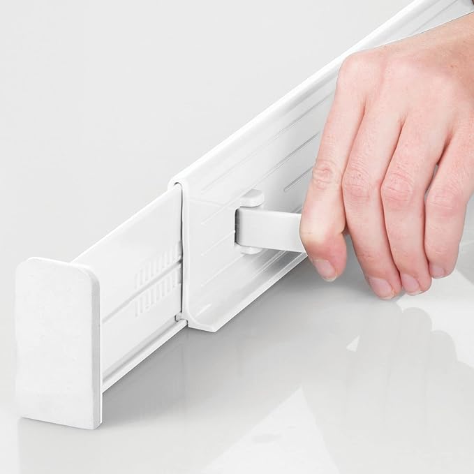 mDesign Expandable Dresser Drawer Divider with Foam Ends, Drawer Divider Locks in Place, Separators for Clothing and Accessor