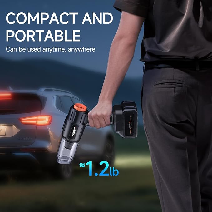 Car Vacuum Portable Cordless,35000PA High Power Suction & Blower, Handheld Vacuum Cleaner for Car, Home, Desktop, Keyboard,Bi