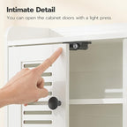 HOOBRO Medicine Cabinet, Double Doors Bathroom Wall Cabinet with Towel Bar, Adjustable Shelf, 2 Hooks, Over The Toilet Storag