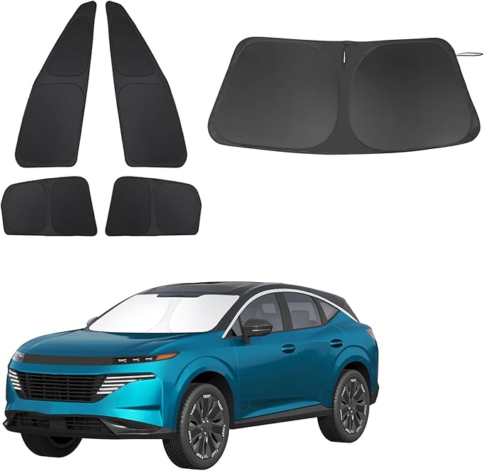 Windshield Sun Shade Car Windshield Foldable Full Windows Coverage Custom Fit for Nissan Murano 2025 2026 Accessories Car Window Shades Block Sun UV Rays 5PCS