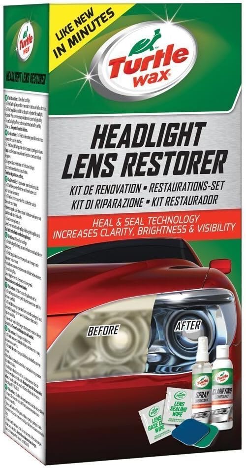 Turtle Wax 51768 Headlight Restorer Kit Headlamp Cleaning Restores Brightness Kit, (Old Version)