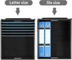 Huolewa File Organizer Boxes with Lids, Linen Office Document Storage Boxes, Filing Boxes, Decorative Small File Boxes for Ha