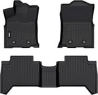 VIWIK Floor Mats for Toyota Tacoma 2018-2024 Double Cab Only Auto, TPE Rubber Car Mats All Weather Protection Custom Floor Liners for Toyota Tacoma Double Cab 1st and 2nd Row Non-Slip Odorless