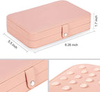LANDICI Small Jewelry Box for Women Girls, PU Leather Travel Jewelry Case, Portable Jewelry Organizer Storage Holder Display 