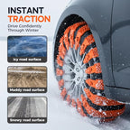 Reusable Anti Snow Chains,Universal Emergency Snow Non-Slip Zip Tie Tire Chains,Adjustable Snow Tire Chain Anti-Skid Belt Whe