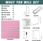 Wall-Mounted Pegboard Kit, 25.2" x 25.2" Organizer Panel – Large, Cost-Effective & Nail-Free Installation Pink
