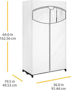 Whitmor White, Clothes Closet Fabric Cover, 36"