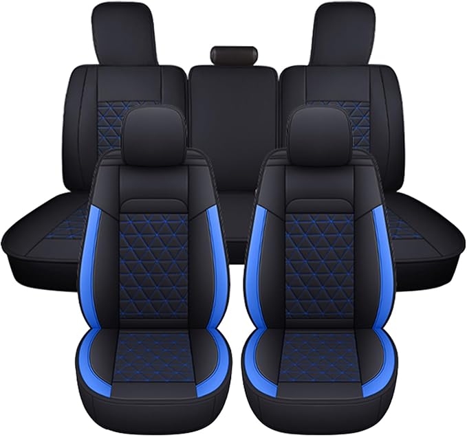 Coverado Car Seat Covers Full Set, Leather RAM 1500 Seat Covers Protectors Compatible with 2002-2025 Dodge RAM 1500 2500 3500