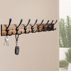 Coat Rack Wall Mount 31.5'' Coat Hanger Wall Mount Burnt Brown Coat Hooks for Wall Rustic Towel Racks for Bathroom Living Roo