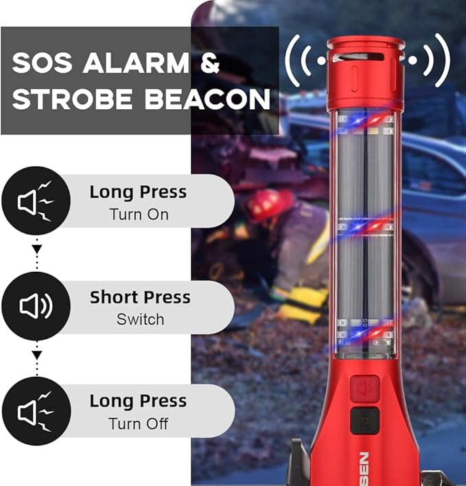 SINSEN Window Breaker Seatbelt Cutter for Car, Emergency Escape Tool with Compass, Multi Tactical Safety Hammer Rescue Kit