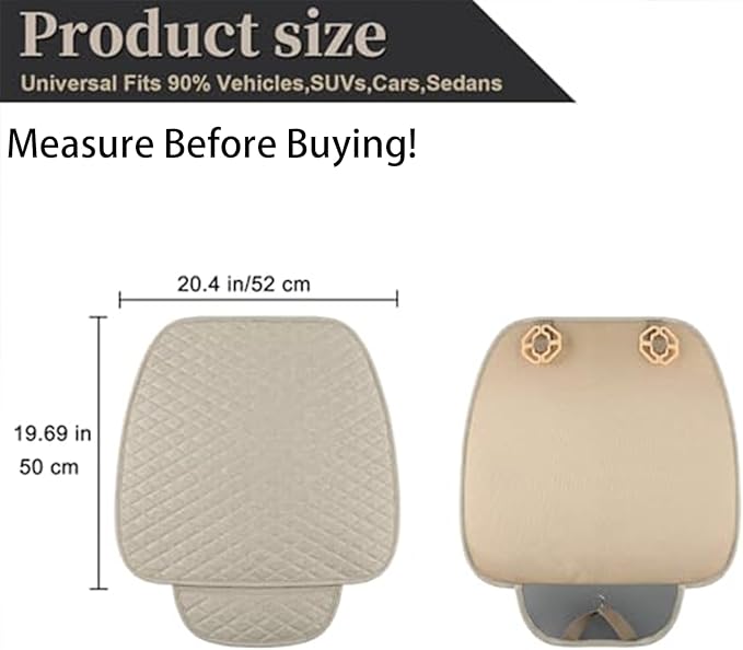 West Llama Linen Car Seat Covers,Bottom Seat Covers for Cars Include 2 Piece Front Driver Seat Pad Mat Universal Fits 90% Veh