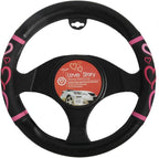 BDK Universal Fit Universal Love Story Steering Wheel Cover - Rubber (Love Story Pink)
