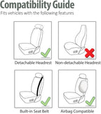 FH Group Three Row Full Set - 7 Seater All Purpose Flat Cloth Built-in Seat Belt Car Seat Cover- Universal Fit for Cars Truck