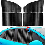 Ovege Car Window Shades 4pcs - Side Window Sun Shades, Silky UV Protection Privacy Baby Suction Magnetic (Black-Opaque, Front&Back 4pcs)