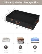 StorageWorks Underbed Storage Bins with Under Bed Storage with Lid