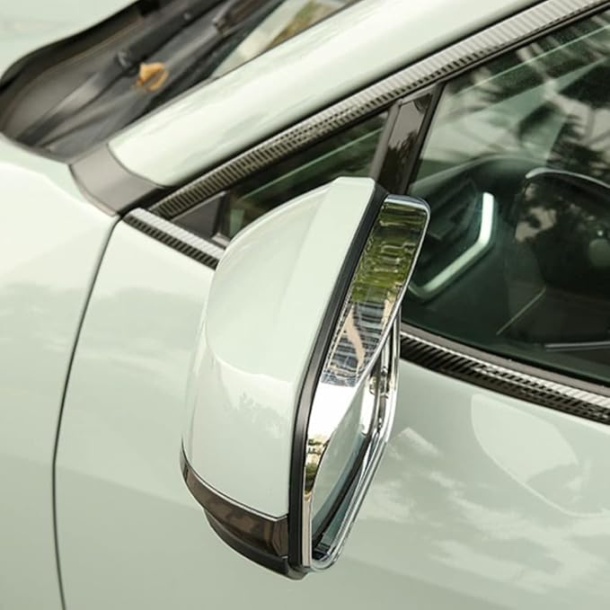 ERIDANUS Auto Accessories Fit for RAV4 2024 2023 2022 2021 2020 2019 Side Rearview Mirror Rain Eyebrow Cover Trim (Chrome Silver) ABS 2 PCS