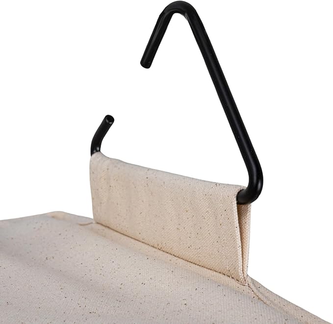 Household Essentials Cedarline 3-Shelf Hanging Closet Organizer, Heavy-Duty Cotton Canvas, Natural