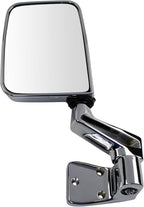 TRQ Driver and Passenger Side Mirror Assembly Set Manual Chrome Smooth Paint to Match Compatible with 1987–95 Jeep Wrangler 1