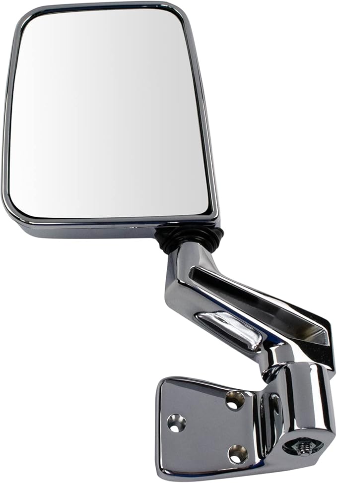 TRQ Driver and Passenger Side Mirror Assembly Set Manual Chrome Smooth Paint to Match Compatible with 1987–95 Jeep Wrangler 1